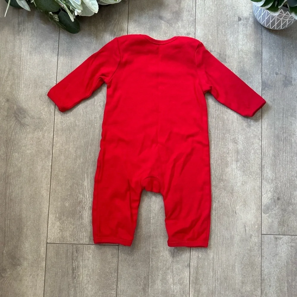 Old Navy Red 'I Woke Up Awesome' Kids One Piece Coveralls Romper 3-6 Months